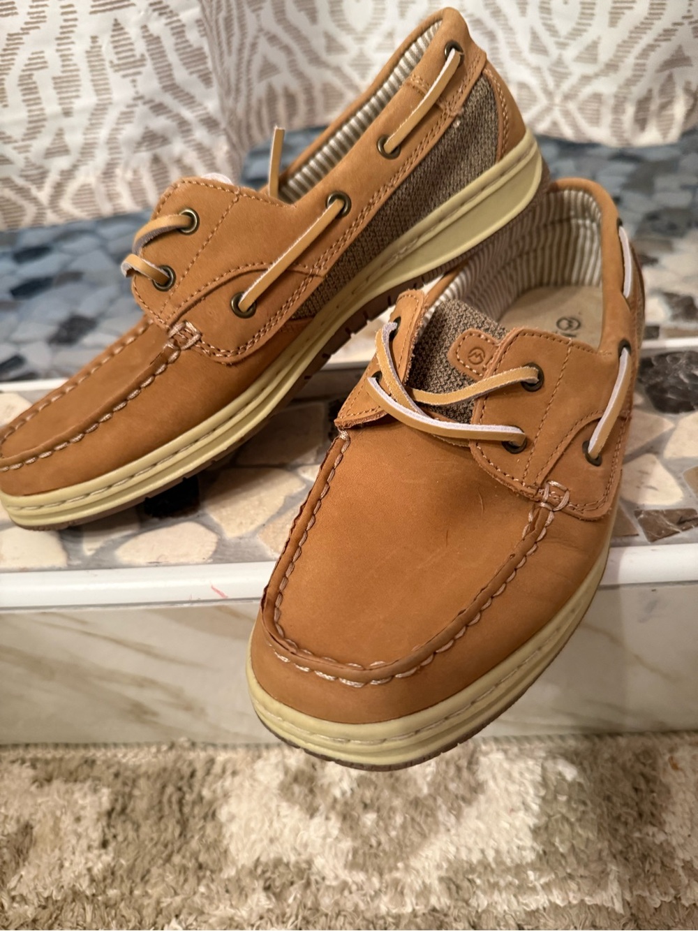 Magellan Outdoors Tan/Brown Moccasin Boat Shoes
